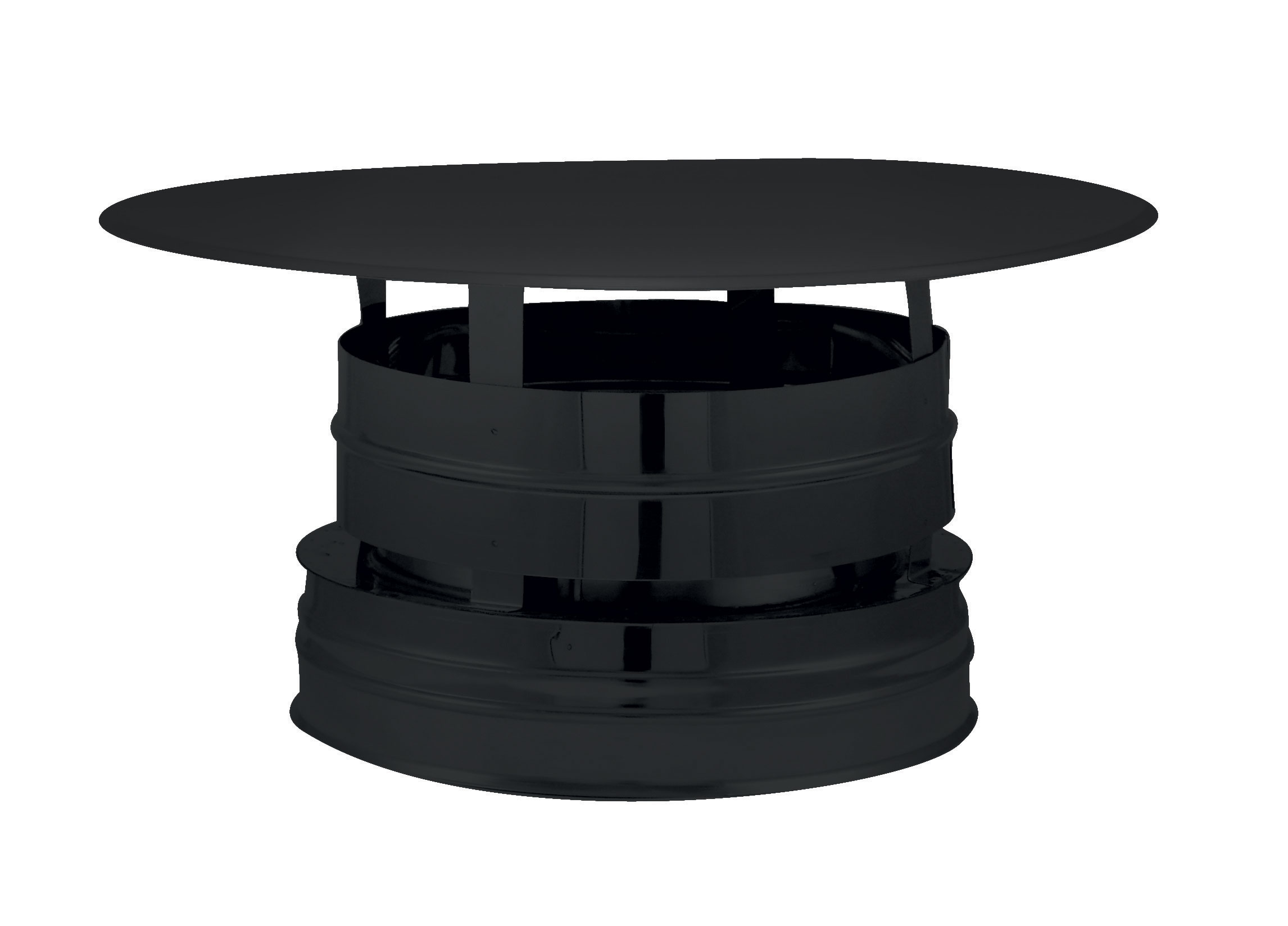 Chapeau aspirateur noir mat conduit double paroi isolé Energie bois Joncoux
